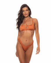 Guria Beachwear Draped Side High Leg Bikini Bottom - Rusty Shimmer  (American Cut)