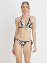 NHall Diana Laser Cut Tie Side Bikini Bottom - Black / White
