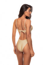 Guria Beachwear High Leg Bikini Bottom - Gold Lurex  (American Cut)