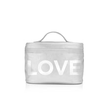 Hi Love - Cosmetic Case - Metallic Silver with White "LOVE"