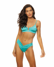 Guria Beachwear V Front High Leg Bottom - Turquoise Shimmer