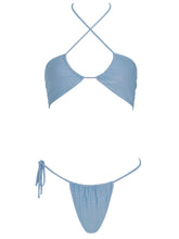 Monica Hansen Beachwear "Lurex" Halter Top - Blue Lurex