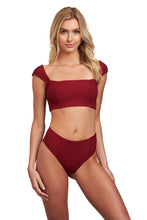 Kya Swim Chloe Reversible Top - (Rib Ruby / Rib Bellini)