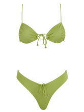 Monica Hansen Beachwear "Money Maker" V Bottom with Front Ties - Daiquiri Green