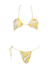 Monica Hansen Beachwear "Vintage Chic" Halter Top - Yellow Abstract
