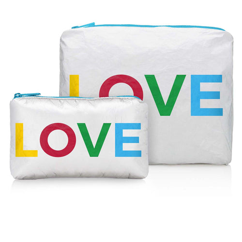 Hi Love - Set of 2 Pack - White with rainbow 